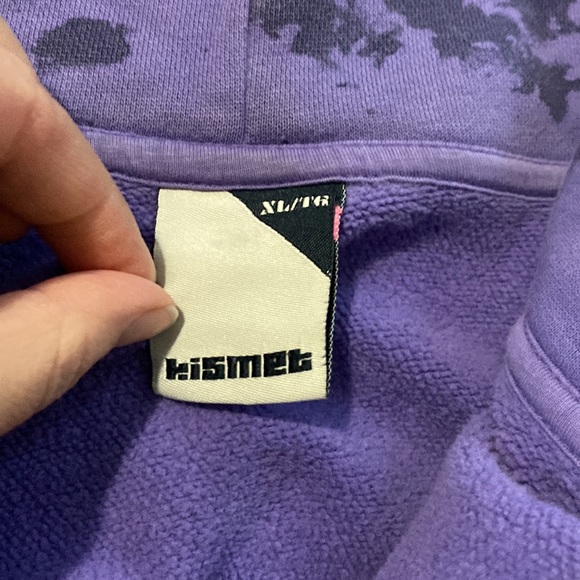 Teen girl womens purple splatter high neck zip up studded sweater womens XL RARE - Picture 3 of 3